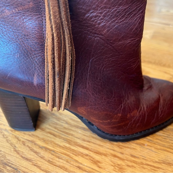 Ralph Lauren Carah Ankle Boots Tassel Fringe Brown - Picture 5 of 10